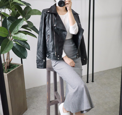 High Waist Check Mermaid Skirt 508 Romantic Style 