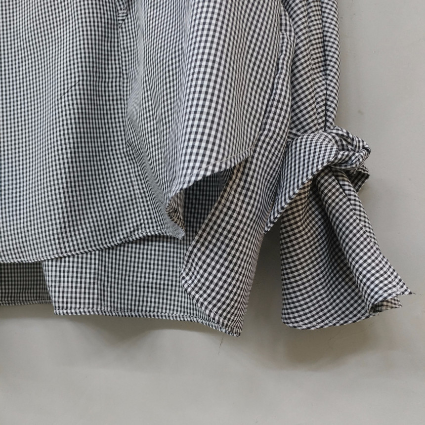 NEW FASHION LADY GIRL Blouse Ruffle Check Blouse