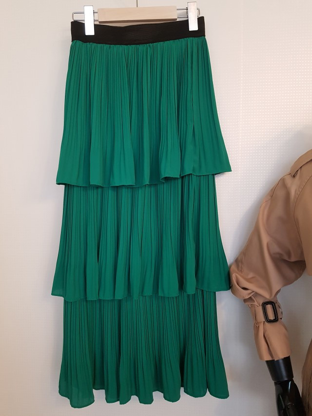 Kangkang Pleated Long Skirt LOVELY Daily Coordinat