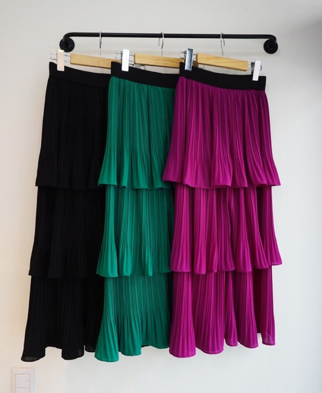 Kangkang Pleated Long Skirt LOVELY Daily Coordinat