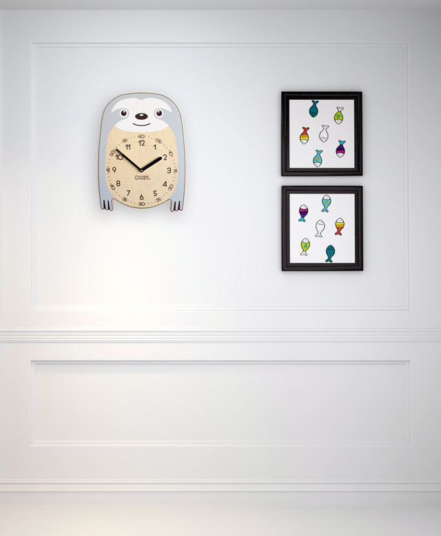 Nordic sloth school education design wall clock bo