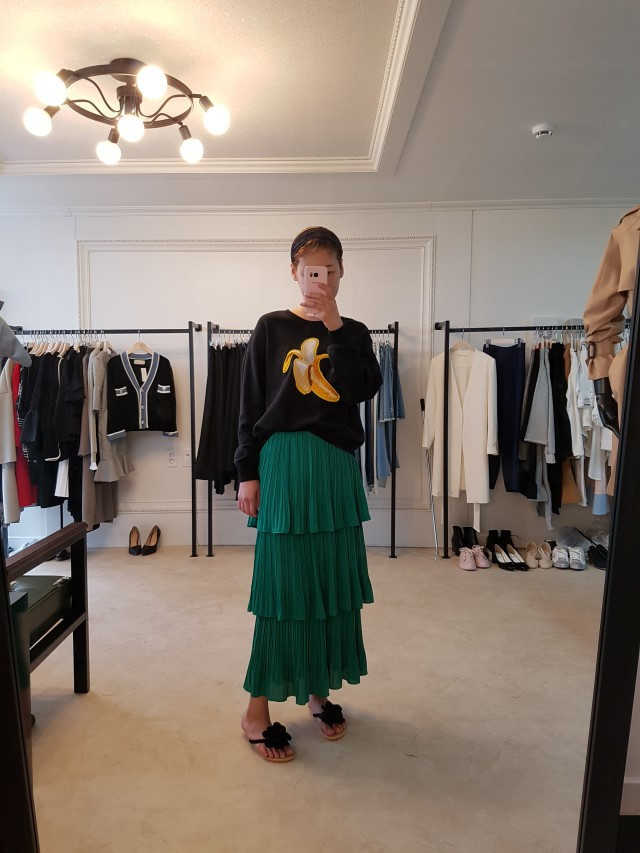 Kangkang Pleated Long Skirt LOVELY Daily Coordinat