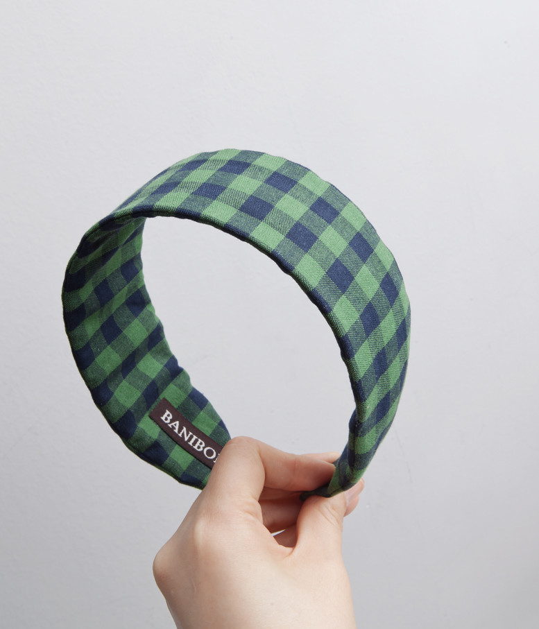 New Robin Green Check Hair Band