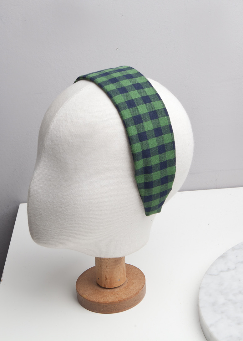 New Robin Green Check Hair Band