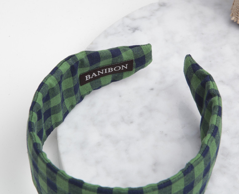 New Robin Green Check Hair Band