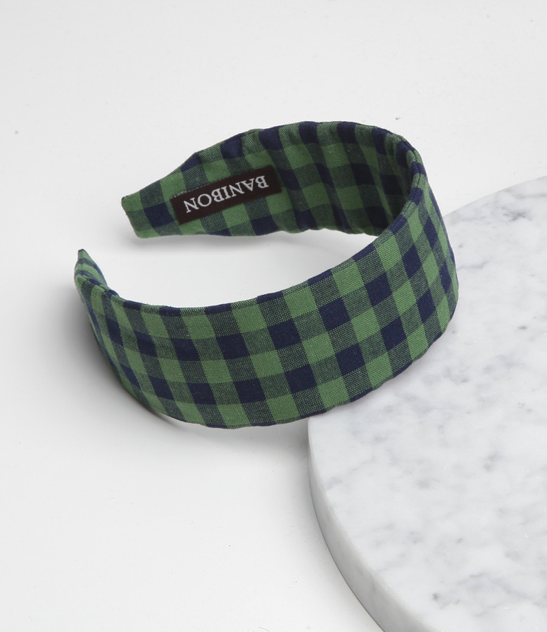 New Robin Green Check Hair Band