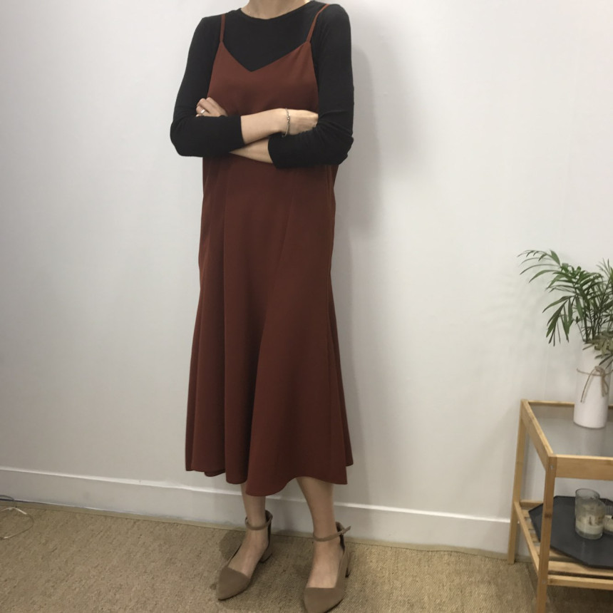 Women in their 30s Bustier Long Dress Autumn Coord