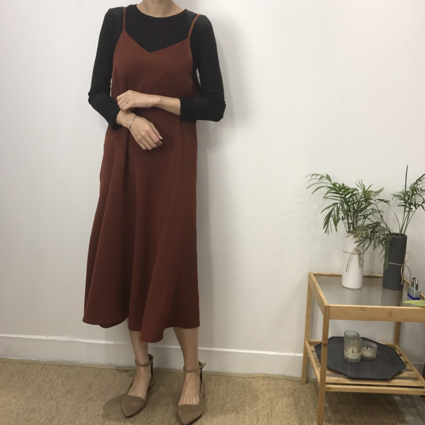 Women in their 30s Bustier Long Dress Autumn Coord