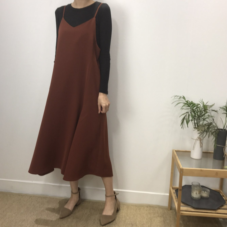 Women in their 30s Bustier Long Dress Autumn Coord