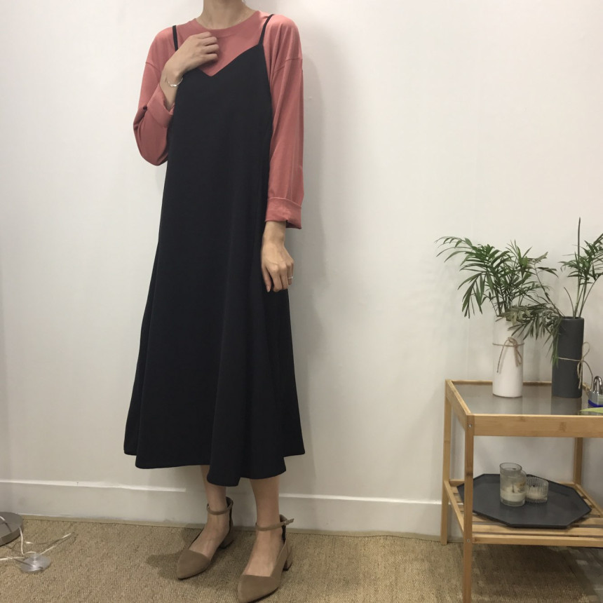 Women in their 30s Bustier Long Dress Autumn Coord