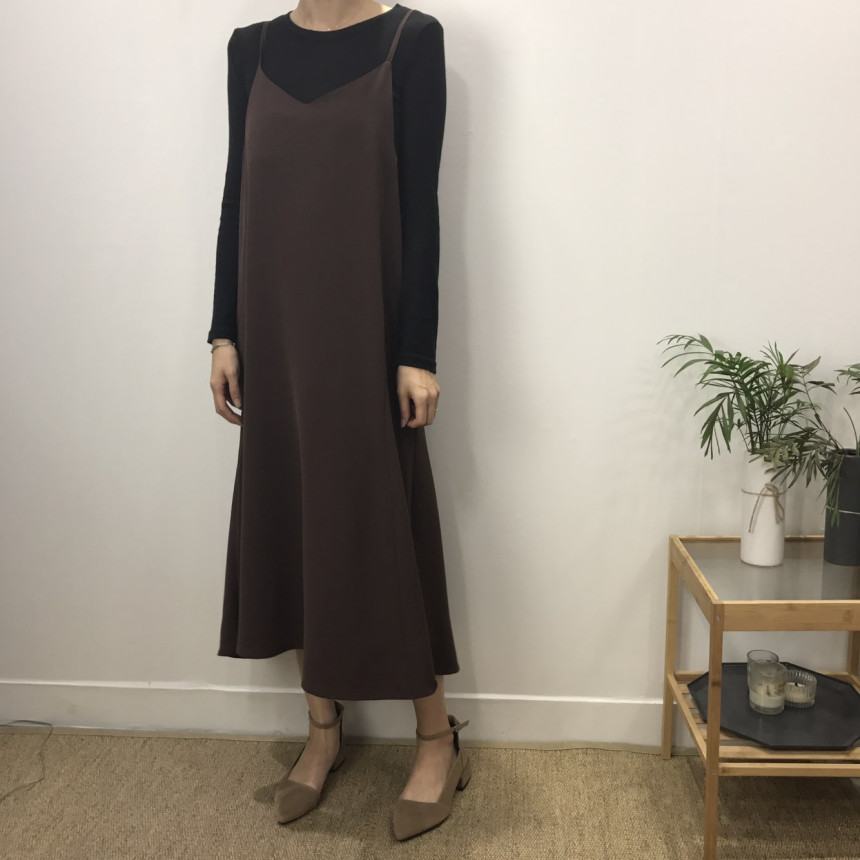 Women in their 30s Bustier Long Dress Autumn Coord