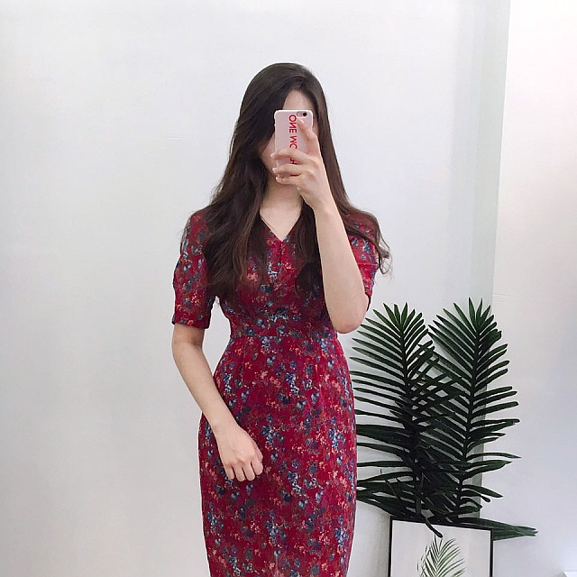 New Women Dress Flower Chiffon Long Dress 2 Color 