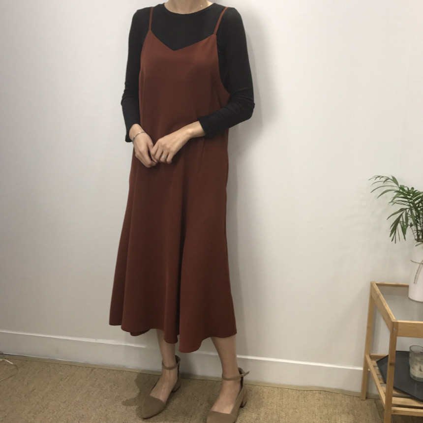 Women in their 30s Bustier Long Dress Autumn Coord