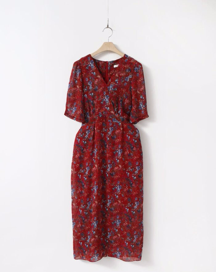 New Women Dress Flower Chiffon Long Dress 2 Color 