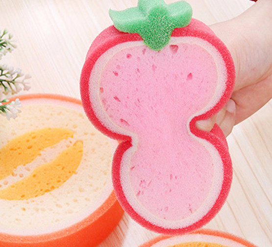 Scrubber Dish Washing Rich bubble fruit shape spon