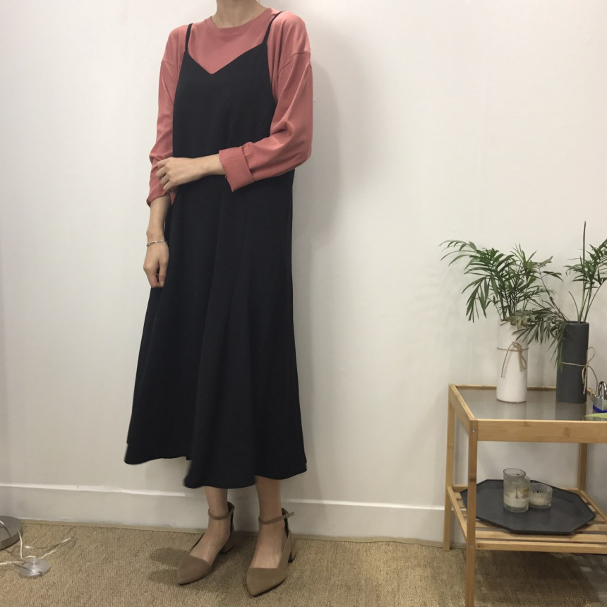 Women in their 30s Bustier Long Dress Autumn Coord