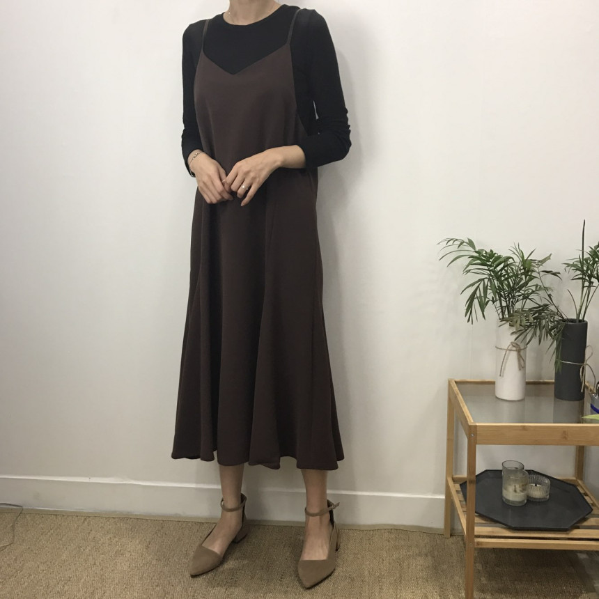 Women in their 30s Bustier Long Dress Autumn Coord