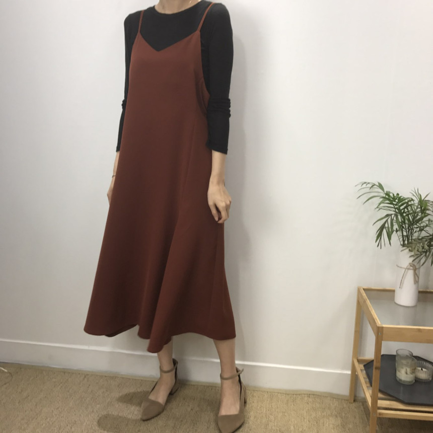 Women in their 30s Bustier Long Dress Autumn Coord