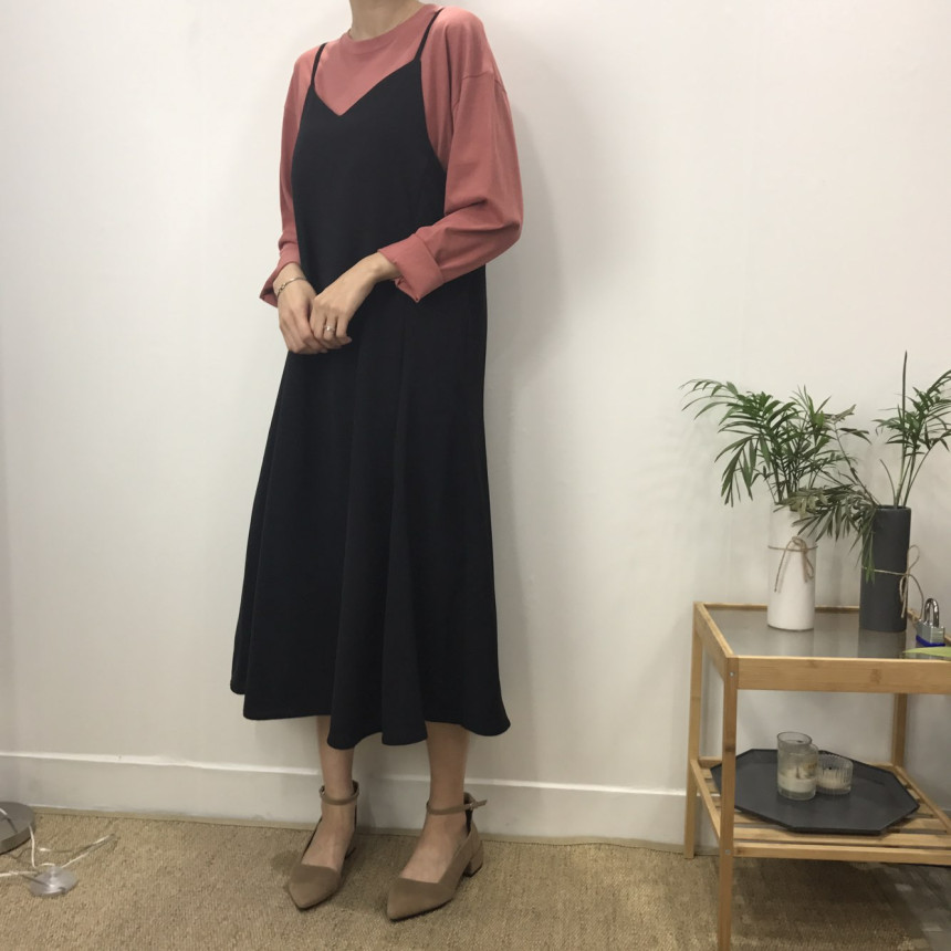 Women in their 30s Bustier Long Dress Autumn Coord