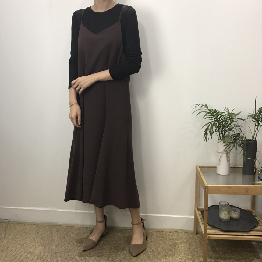 Women in their 30s Bustier Long Dress Autumn Coord