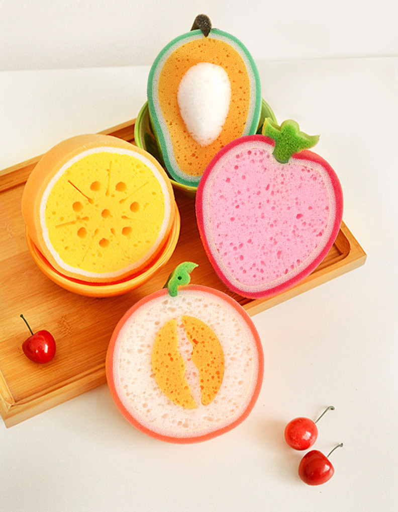 Scrubber Dish Washing Rich bubble fruit shape spon