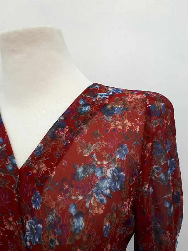 New Women Dress Flower Chiffon Long Dress 2 Color 