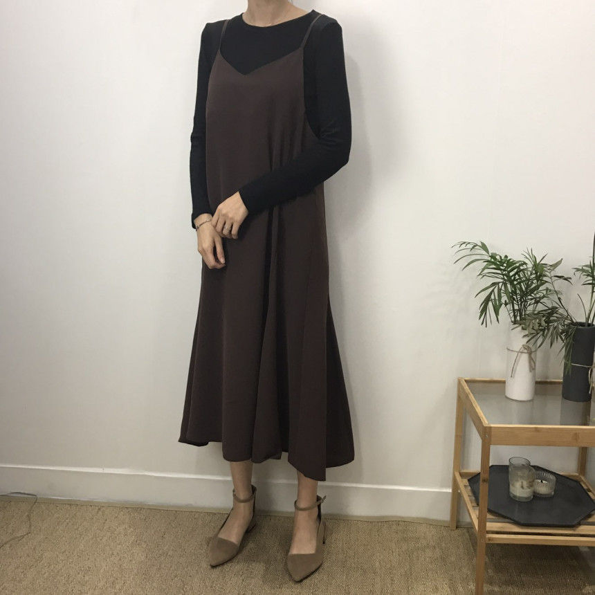 Women in their 30s Bustier Long Dress Autumn Coord