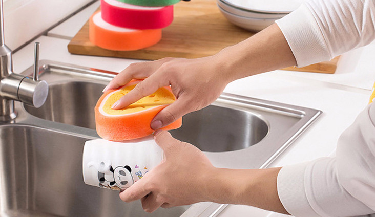 Scrubber Dish Washing Rich bubble fruit shape spon