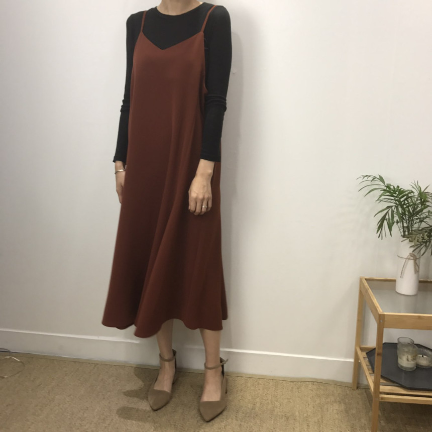 Women in their 30s Bustier Long Dress Autumn Coord