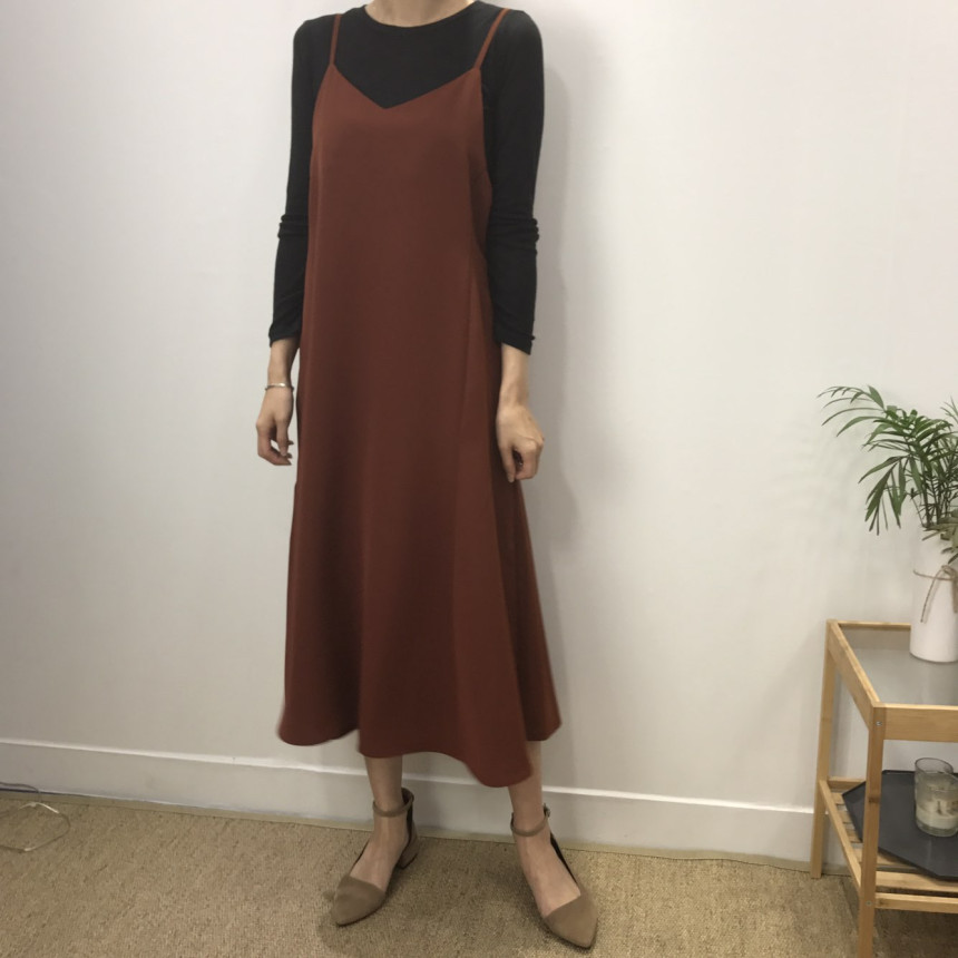 Women in their 30s Bustier Long Dress Autumn Coord