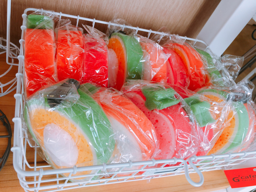 Scrubber Dish Washing Rich bubble fruit shape spon