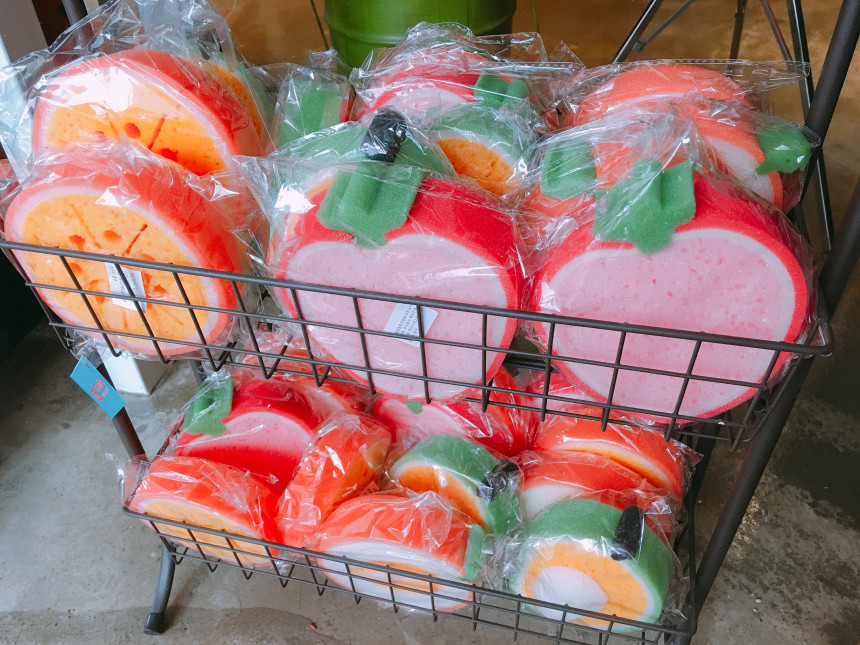 Scrubber Dish Washing Rich bubble fruit shape spon