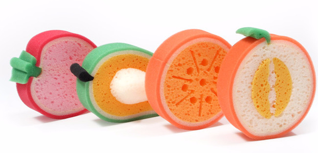 Scrubber Dish Washing Rich bubble fruit shape spon
