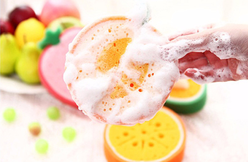 Scrubber Dish Washing Rich bubble fruit shape spon