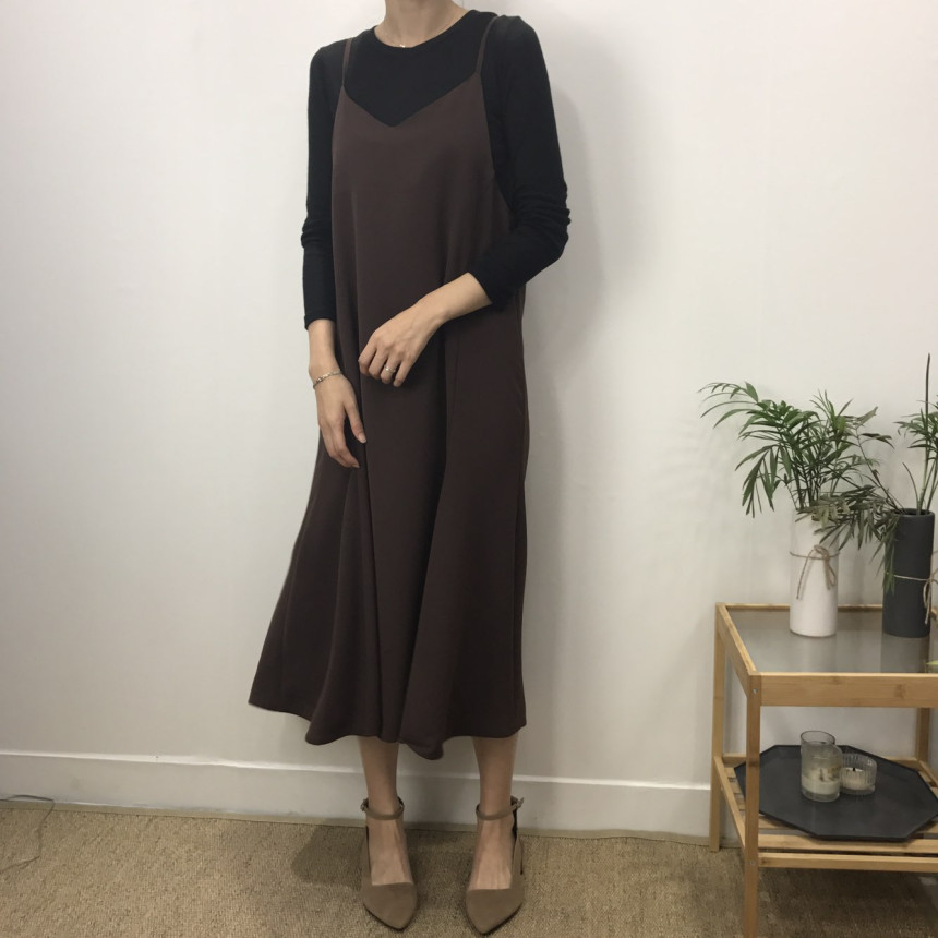 Women in their 30s Bustier Long Dress Autumn Coord