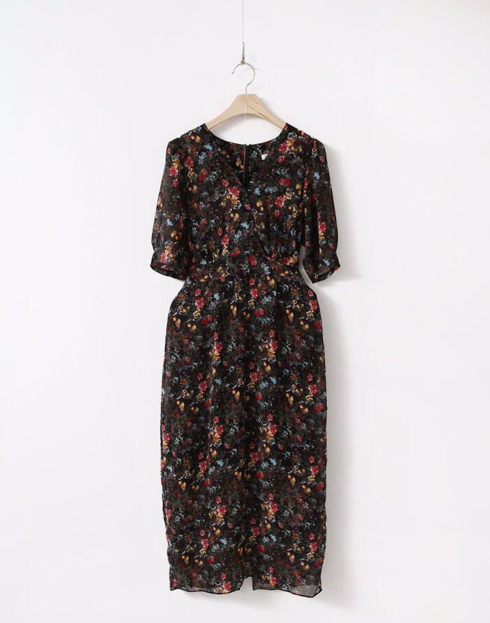 New Women Dress Flower Chiffon Long Dress 2 Color 