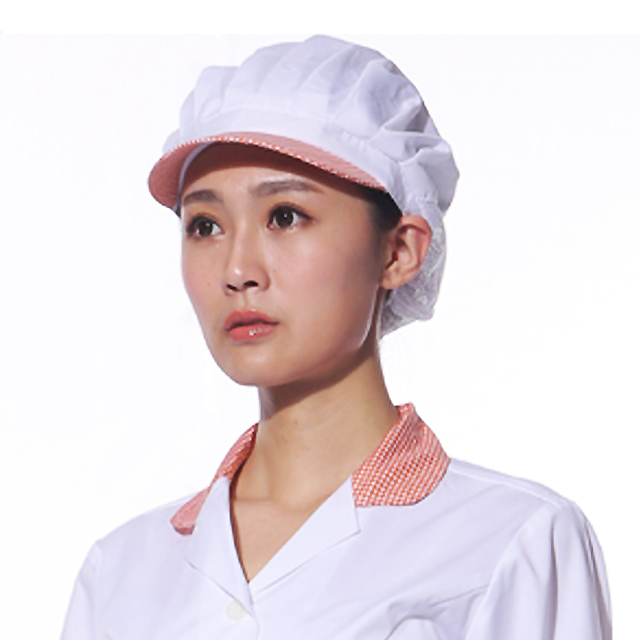 오렌지체크반망사 주방위생모자 - 상품 이미지