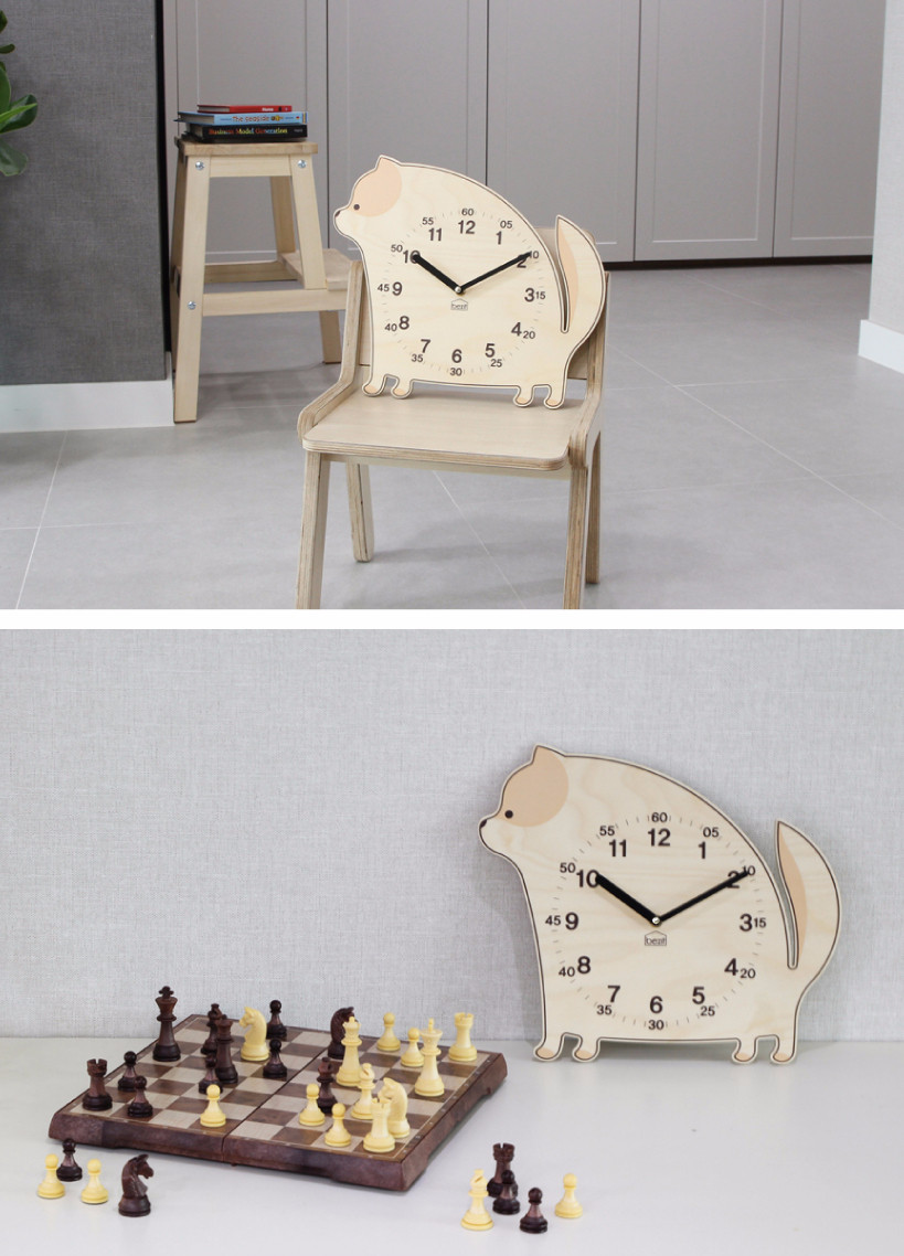 Beckett companion dog Pomeranian silent wall clock