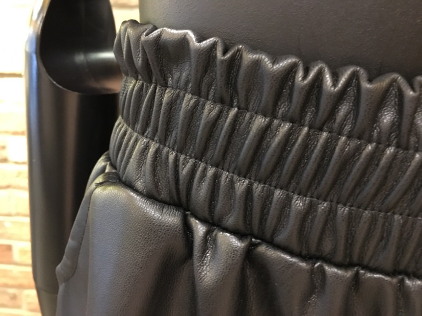 Women Short Pants Leather Material Waist Full Bend