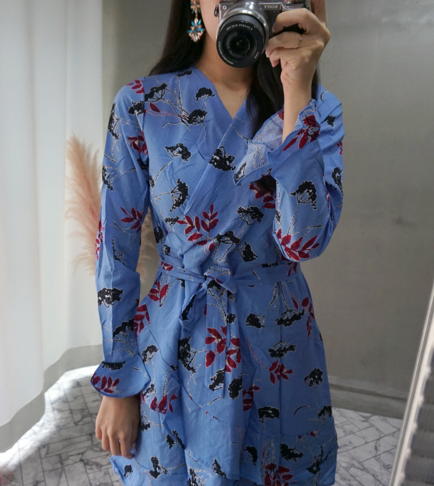 New Women Dress Autumn New Flower Chiffon Mini Dre