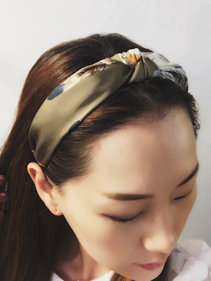 New Silky Leaf Knot Hair Bands Natural Fashion Cas