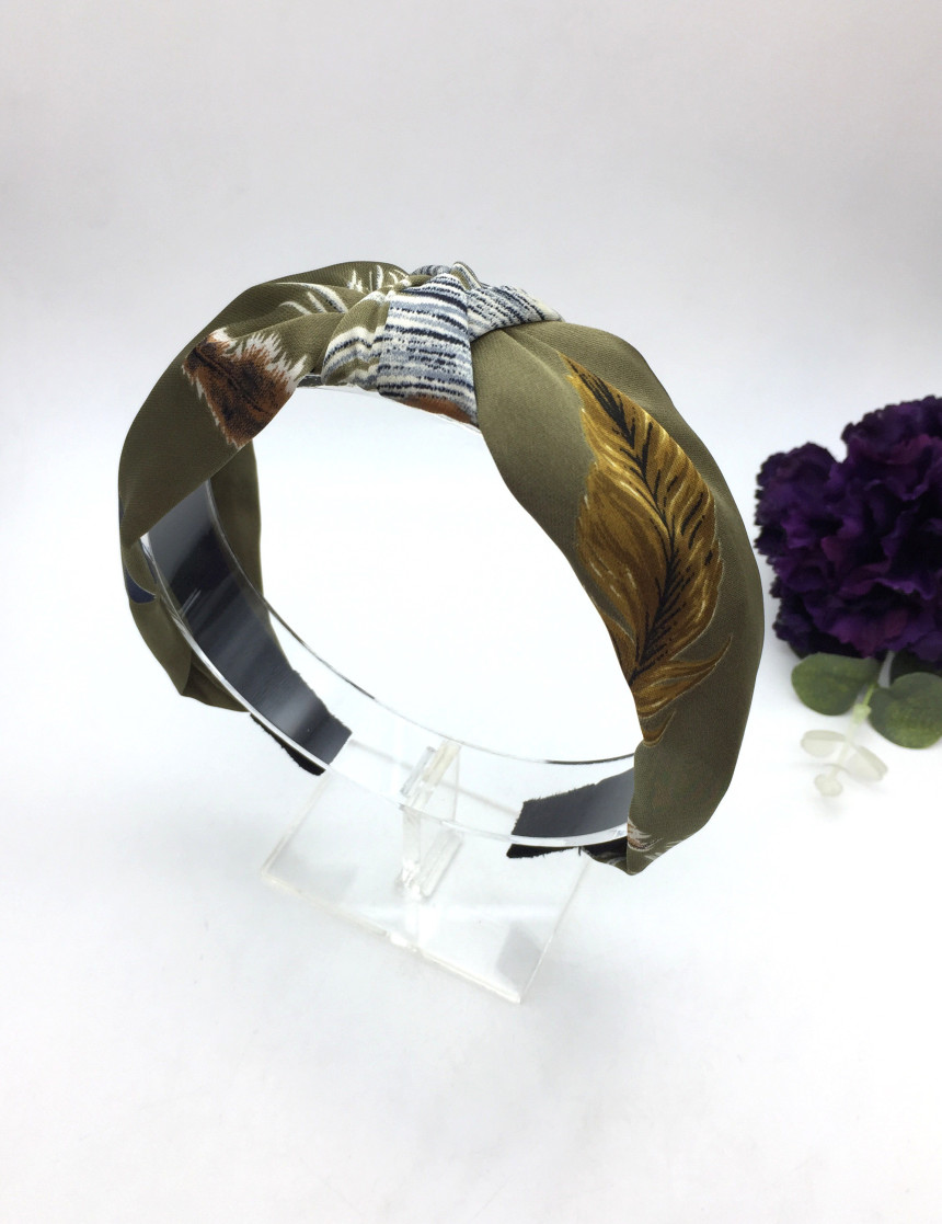 New Silky Leaf Knot Hair Bands Natural Fashion Cas