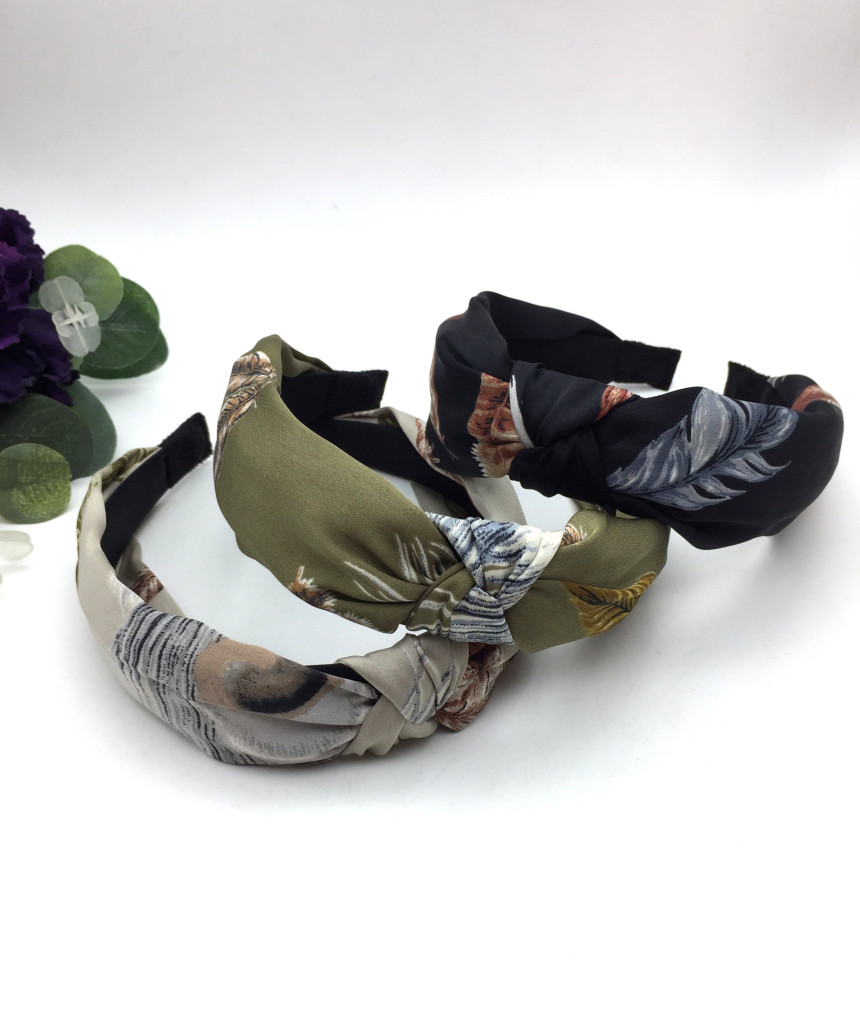 New Silky Leaf Knot Hair Bands Natural Fashion Cas