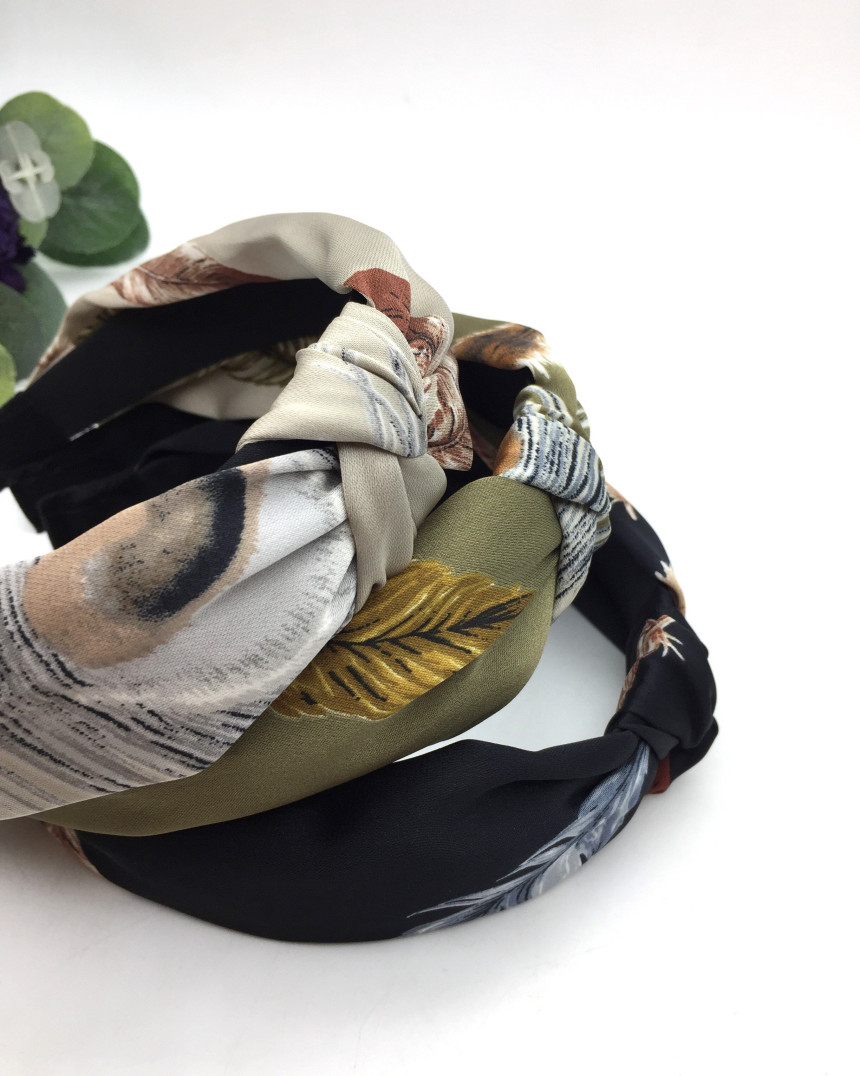 New Silky Leaf Knot Hair Bands Natural Fashion Cas