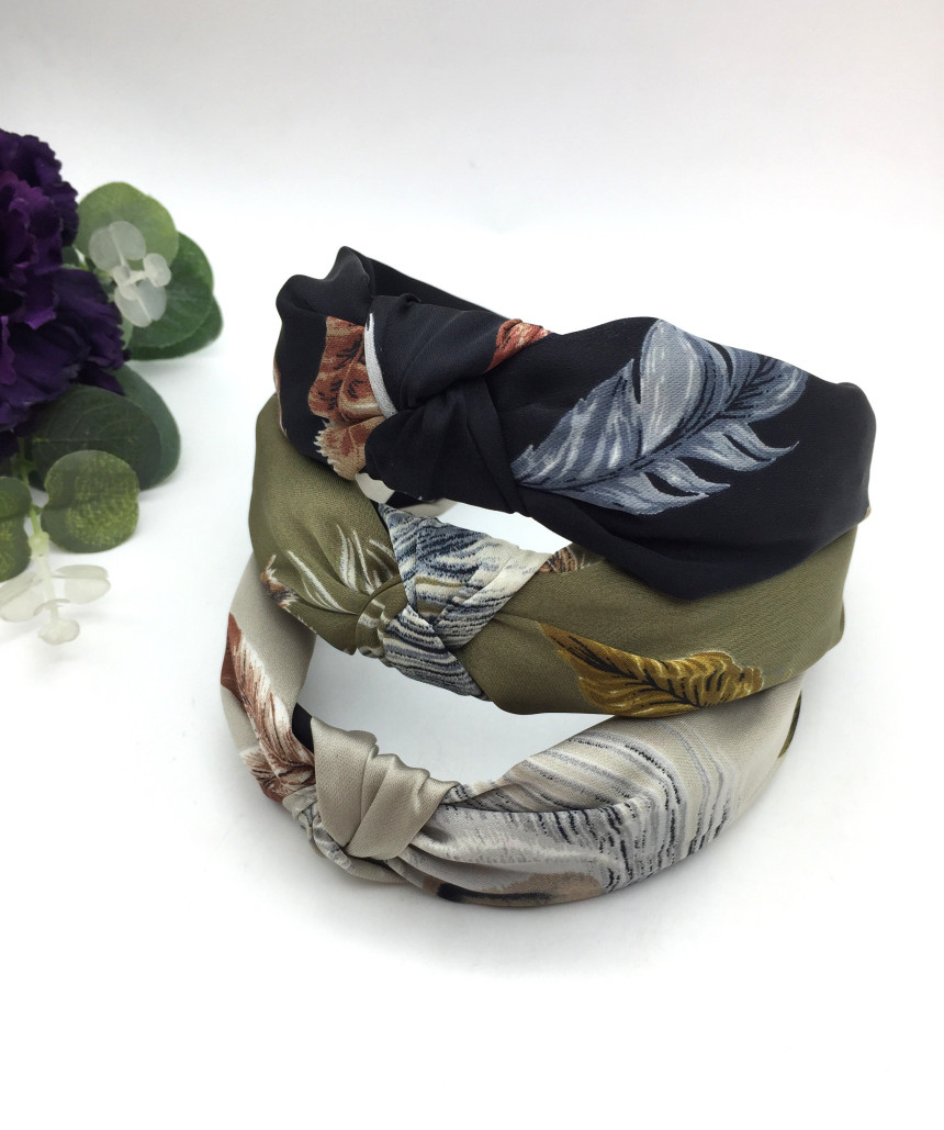 New Silky Leaf Knot Hair Bands Natural Fashion Cas
