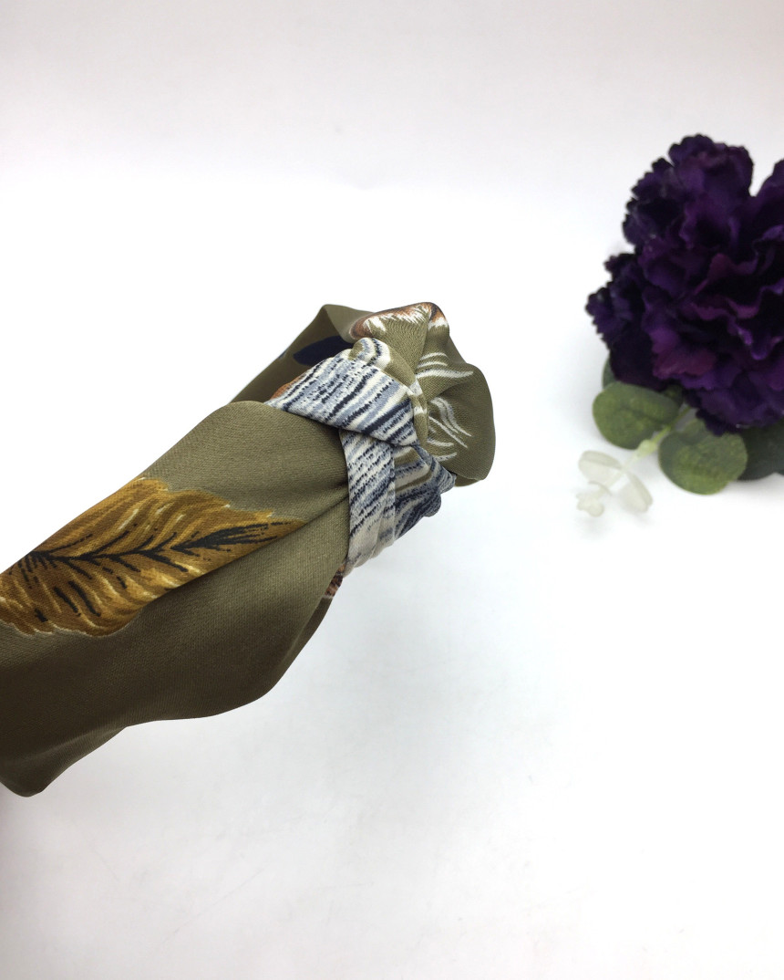 New Silky Leaf Knot Hair Bands Natural Fashion Cas
