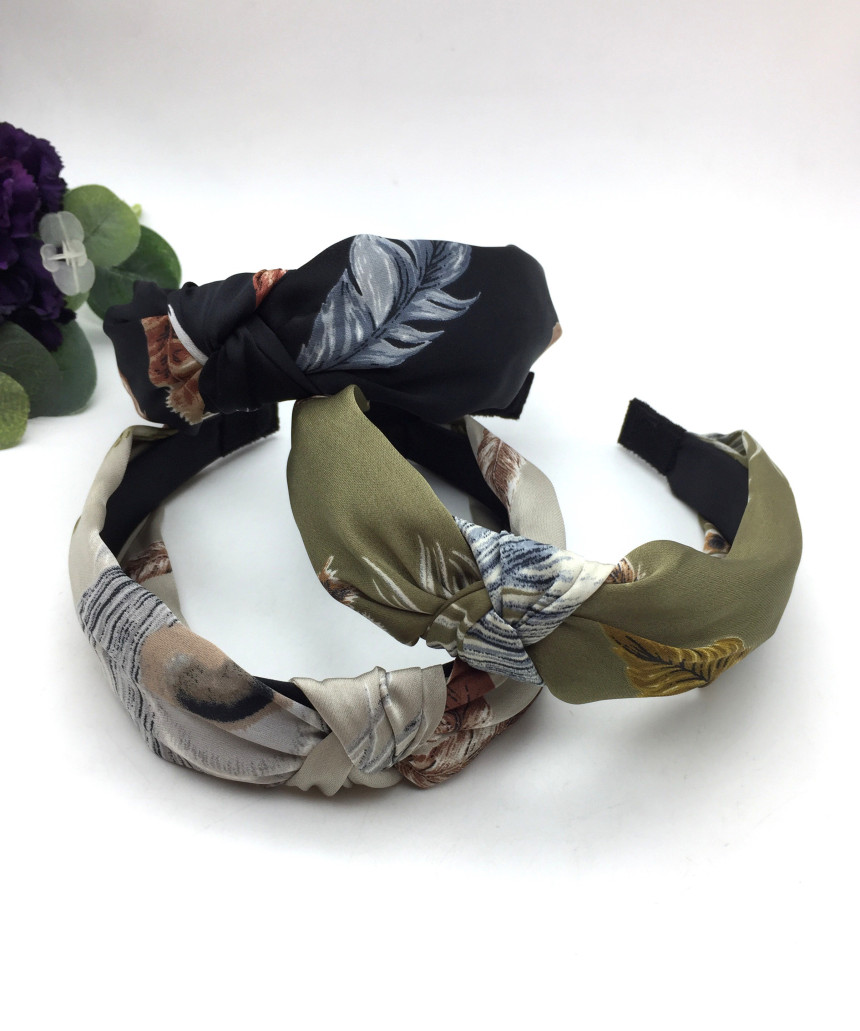 New Silky Leaf Knot Hair Bands Natural Fashion Cas