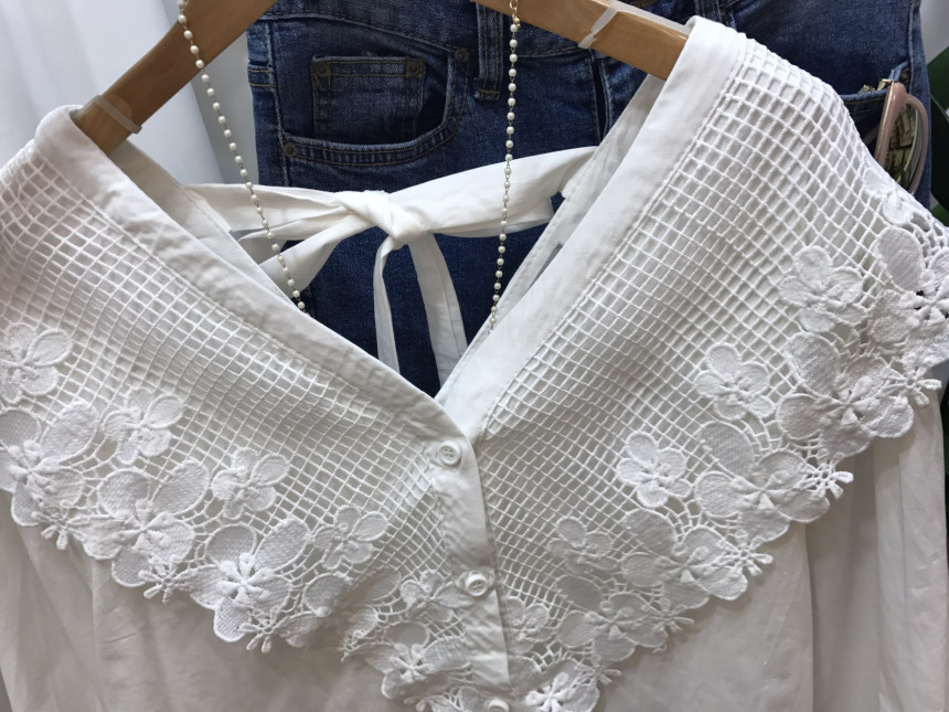 NEW FASHION LADY GIRL Blouse Y Flower lace blouse