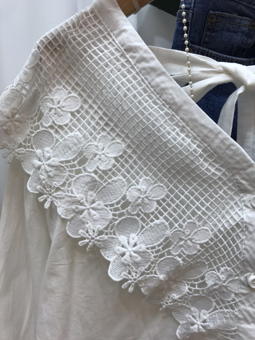 NEW FASHION LADY GIRL Blouse Y Flower lace blouse