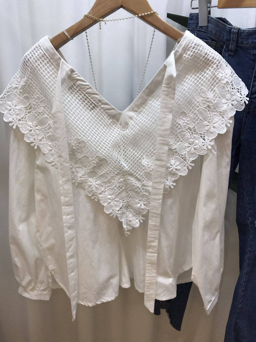 NEW FASHION LADY GIRL Blouse Y Flower lace blouse